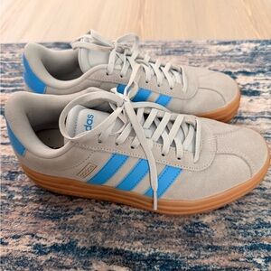 Adidas Women's VL Court BOLD Gazelle Platform Sneakers GRAY BLUE Sambae 7.5